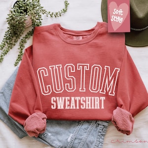Comfort Colors® Custom Sweatshirt, Personalized Gift, Your Custom Text Crewneck, Christmas or Birthday Gift, Vintage Style Sweatshirt