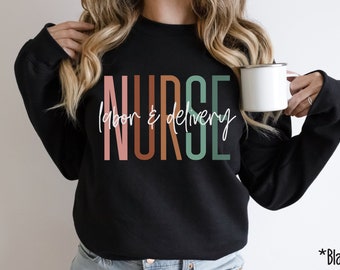L&D Nurse Sweatshirt, Labor And Delivery, Student Nurse, Nursing School Grad, Leopard Cheetah, New Nurse To Be, Unisex Crewneck Sweatshirt