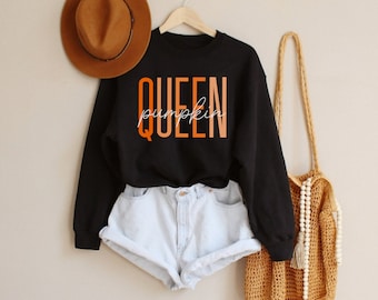 Pumpkin Queen Sweatshirt, Halloween Sweatshirt, Fall Sweatshirt, Pumpkin Shirt, Halloween Crewneck, Jack-o-Lantern Sweatshirt, Fall Sweater