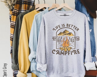 Campfire Sweatshirt Hoodie, Camping Sweatshirt, Camping Graphic Sweatshirt, Camping Outfit, Camping Mom, Campfire Sweatshirts, Camping