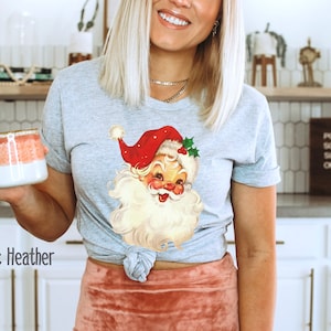 Christmas Santa Shirt, Retro Santa Shirt, Gift For Christmas, Retro Christmas Shirt, Christmas Shirt For Women, Gift For Women, Santa Shirt