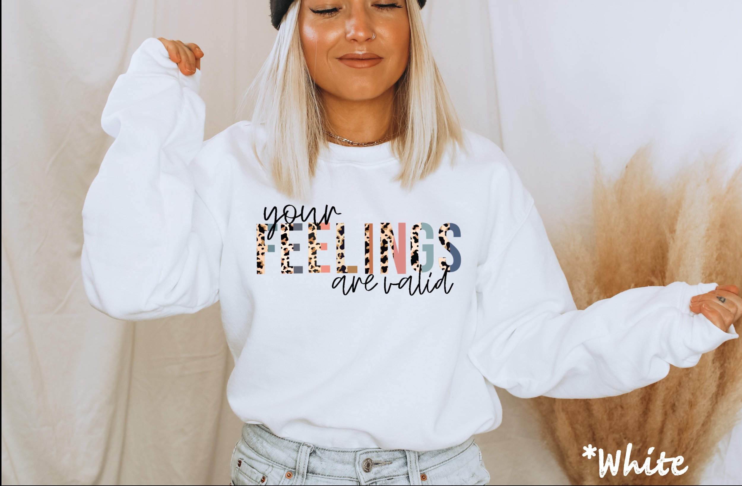 Mental Health Sweatshirt, Your Feelings are Valid, Mental Health Shirt , Therapy is Cool , Mental Health, Self Care Sweatshirt Leopard print