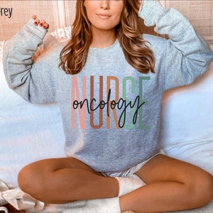 Oncology Nurse Boho Sweatshirt Oncology, Oncologist, Gift For Nurse, Cancer Nursing, Oncology Sweatshirt, Unisex Crewneck Sweatshirt