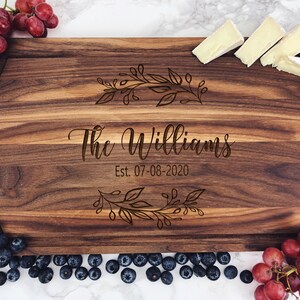 Personalized Engraved Cutting Board, Walnut or Beech Wood, Housewarming Gift