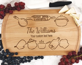 Wood Cutting Board Personalized, Family Gift, Large Cutting Board, Custom Cutting Board, Kitchen Decor, Engraved Walnut Cutting Board
