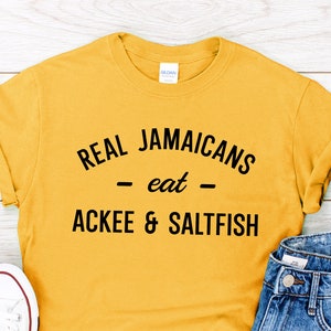 JAMAICAN ACKEE & SALTFISH T-shirt | Jamaica Food Tee | Cultural Gift Idea | Unisex Shirt
