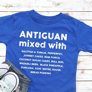ANTIGUAN MIXED WITH Kids T-shirt | Food Lover Toddler Tee | Antigua Gift Idea | Unisex Youth Shirt