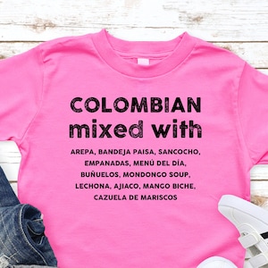 COLOMBIAN MIXED WITH Kids T-shirt | Food Lover Toddler Tee | Colombia Gift Idea | Unisex Youth Shirt