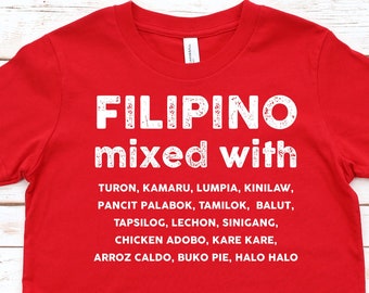 FILIPINO MIXED WITH Kids T-shirt | Food Lover Toddler Tee | Philippines Gift Idea | Unisex Youth Shirt