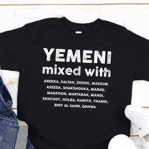 YEMENI MIXED WITH Kids T-shirt | Food Lover Toddler Tee | Yemen Gift Idea | Unisex Youth Shirt