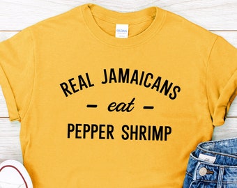 JAMAICAN PEPPER SHRIMP T-shirt | Jamaica Food Tee | Cultural Gift Idea | Unisex Shirt