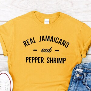 JAMAICAN PEPPER SHRIMP T-shirt | Jamaica Food Tee | Cultural Gift Idea | Unisex Shirt