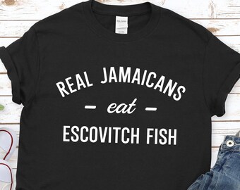 JAMAICAANS T-shirt ESCOVITCH VIS | Jamaica Food-T-shirt | Cultureel cadeau-idee | Uniseks shirt