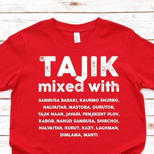 TAJIK MIXED WITH Kids T-shirt | Food Lover Toddler Tee | Tajikistan Gift Idea | Unisex Youth Shirt