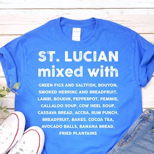 ST LUCIAN MIXED T-shirt | Food lover Tee | Saint Lucia Gift Idea | Unisex Shirt