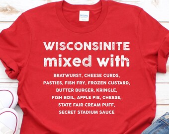 Camiseta para amantes de la comida de Wisconsin / Regalo unisex para habitantes de Wisconsin
