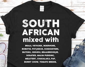 Camiseta unisex de algodón para amantes de la comida sudafricana