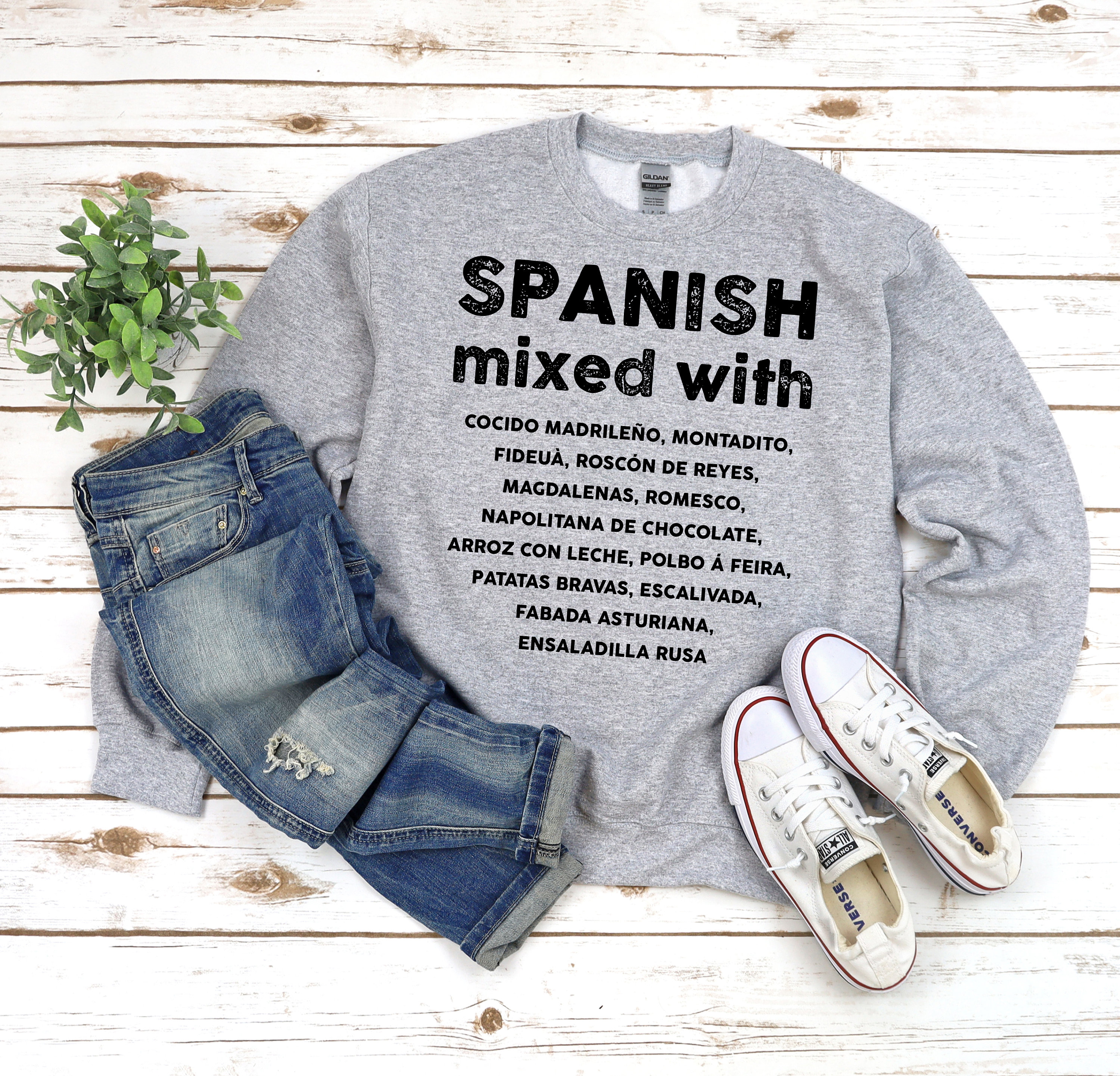 SPANISH MIXED Sweatshirt Spain Gift Idea Culture Food Etsy
