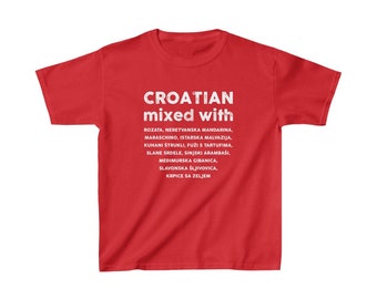 KROATISCHE MIXED MIT Kinder T-Shirt | Food Lover Kleinkind T-Shirt | Kroatien Geschenkidee | Unisex Jugend Shirt