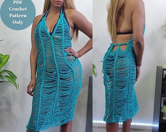 Patron de robe de plage en dentelle au crochet, tutoriel vidéo (Patron PDF)
