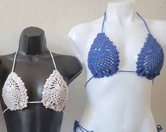 Crochet Pineapple Stitch Bikini Top Pattern (PDF Pattern)