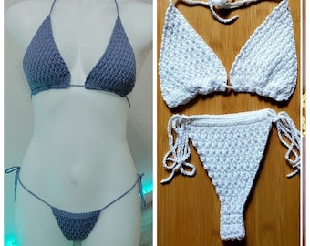 Crochet Alpine Stitch Bikini Pattern, Two Piece Set (PDF Pattern)