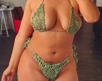 Crochet Pineapple Stitch Bikini Set Pattern (PDF Pattern)