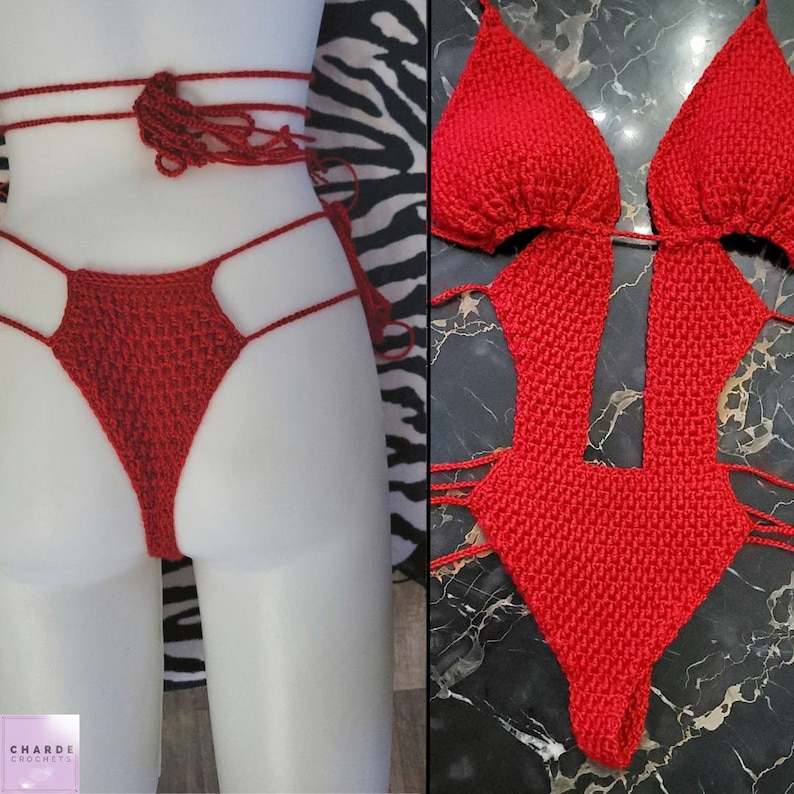 Crochet Thong Bikini Pattern Crochet One Piece Thong Bikini Etsy