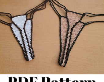 Crochet Thong Bikini Pattern, High Waist, Beginner Friendly (PDF Pattern)
