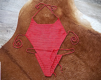 Crochet Baywatch Bikini Pattern, One Piece Swimsuit (PDF Pattern)