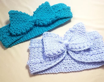 Crochet Headband Pattern, Crochet Ear Warmer Pattern,  Crochet Big Bow Headband Pattern