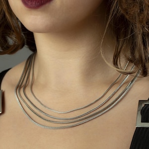Sterling Silver Foxtail Necklace - Oxidized Foxtail Chain Necklace - Jewelry for Men and Women - Unisex Chain Necklace - Birthday Gift