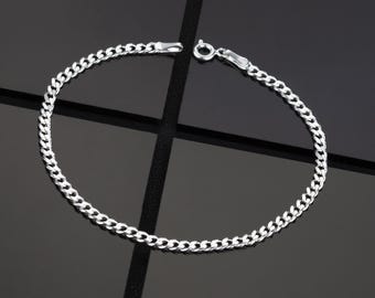 Sterling Silber Panzerkettenarmband - Unisex Miami Armband