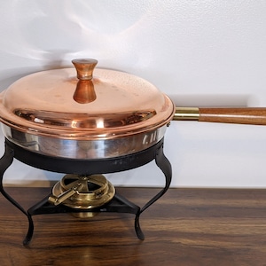 Mid-Century Modern Copper Chafing Dish