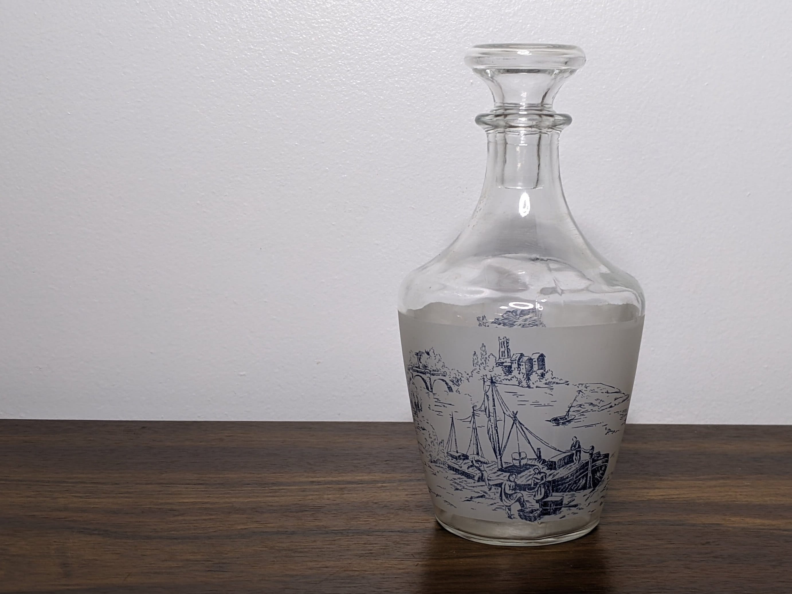 French Vintage Glass Decanter - Etsy