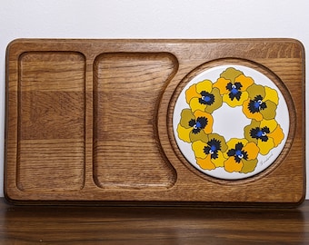 Vintage Goodwood Cheese Board - Wood and Ceramic Tile