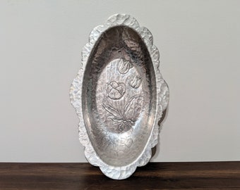 Hand Wrought Tulip Platter by Rodney Kent Silver Co 406