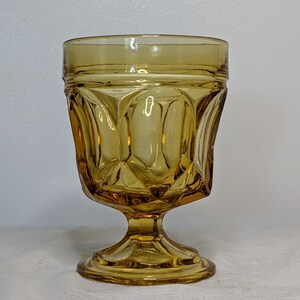 Vintage Anchor Hocking Footed Glass - Fairfield Amber &quot;On the Rocks&quot;