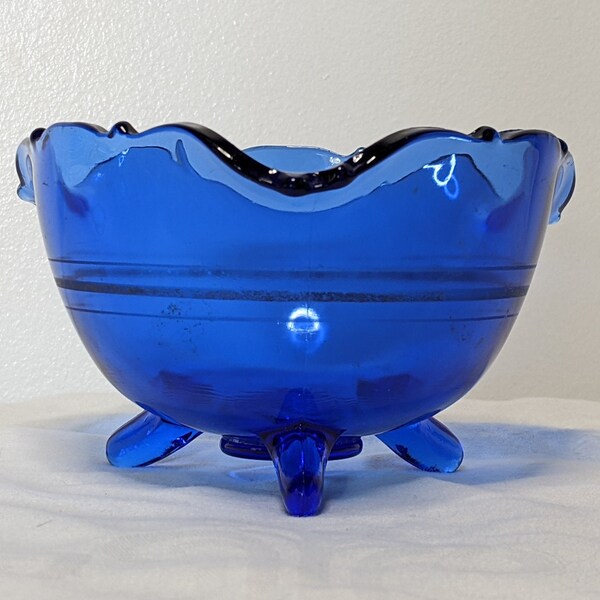 Cobalt Blue Glass Bowl Etsy