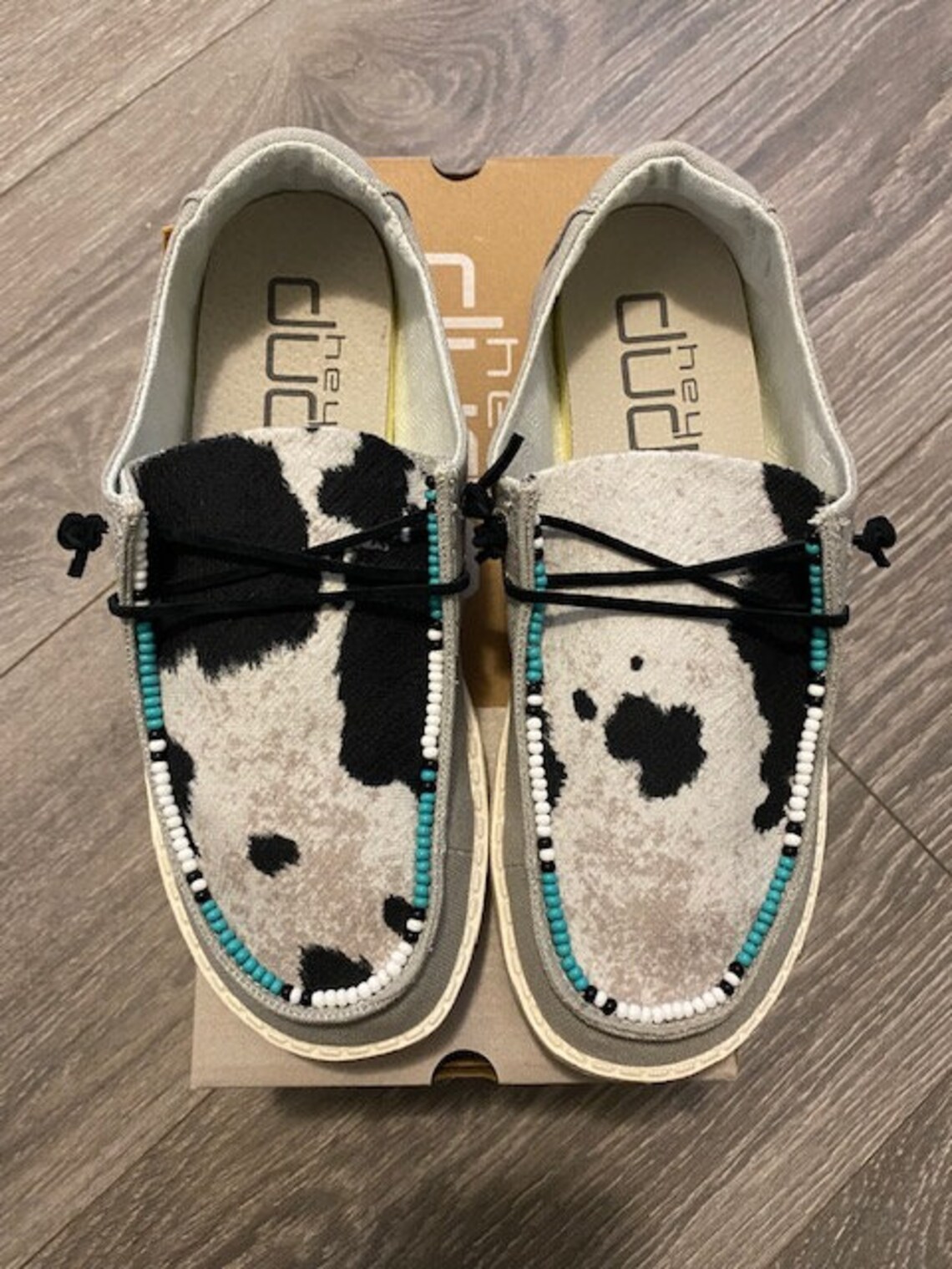 Customized Hey Dudes Cowhide Hey Dudes Cowhide Bead Hey Etsy