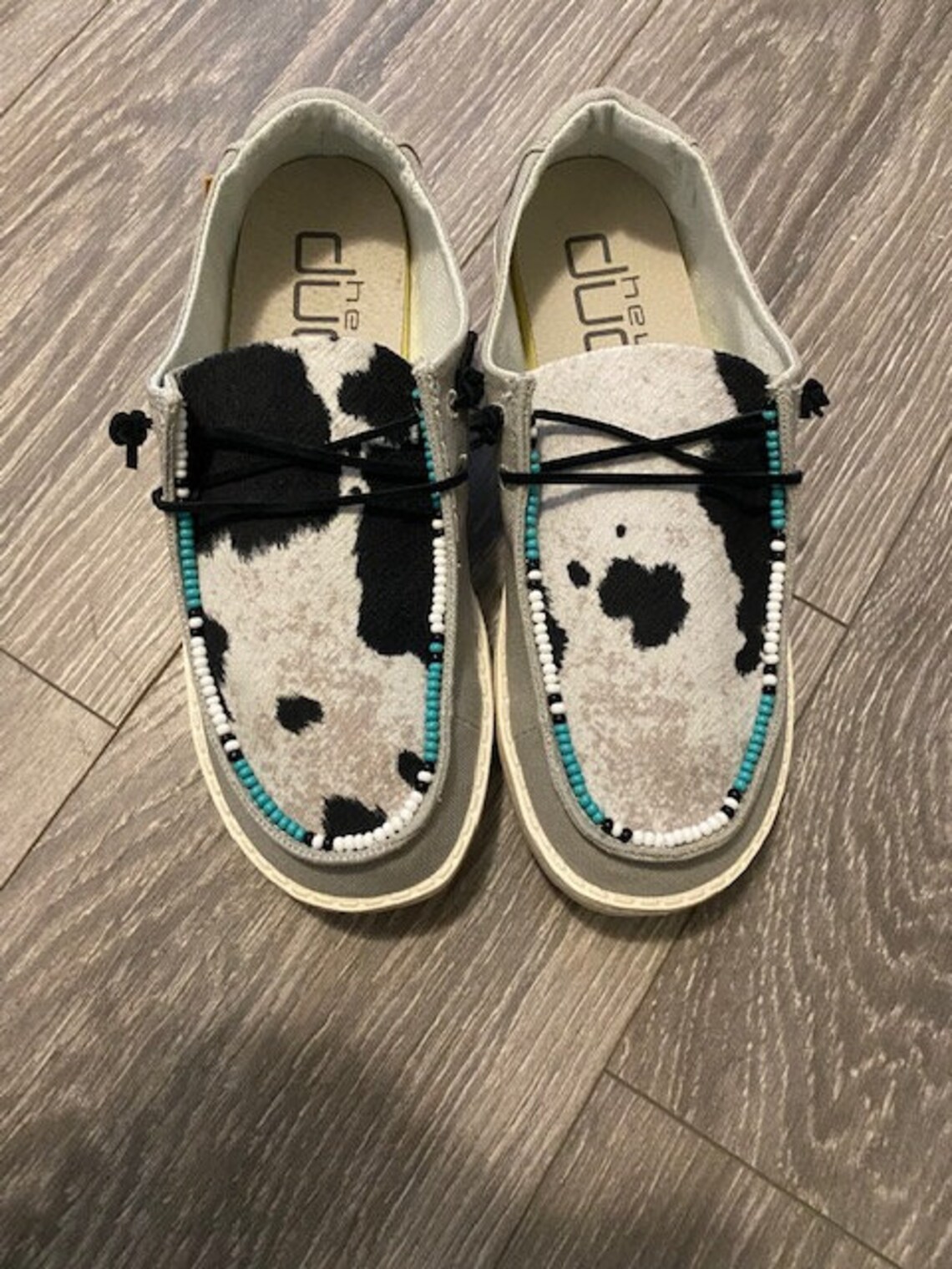 Customized Hey Dudes Cowhide Hey Dudes Cowhide Bead Hey Etsy