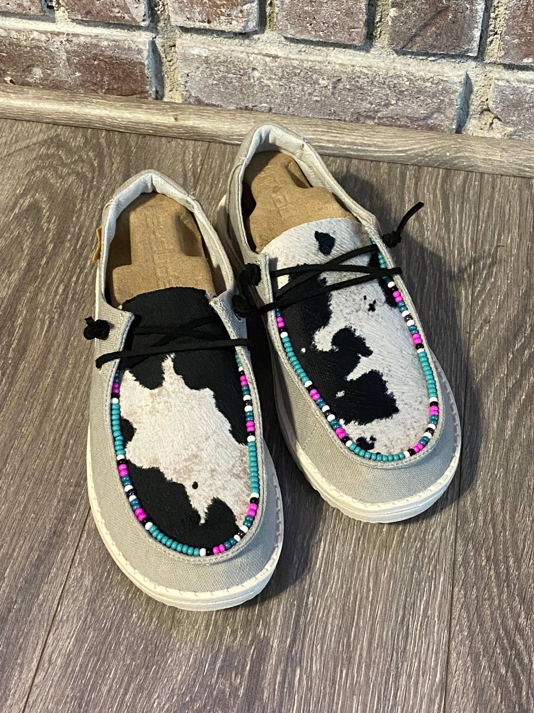 Customized Hey Dudes Cowhide Hey Dudes Cowhide Bead Hey Etsy