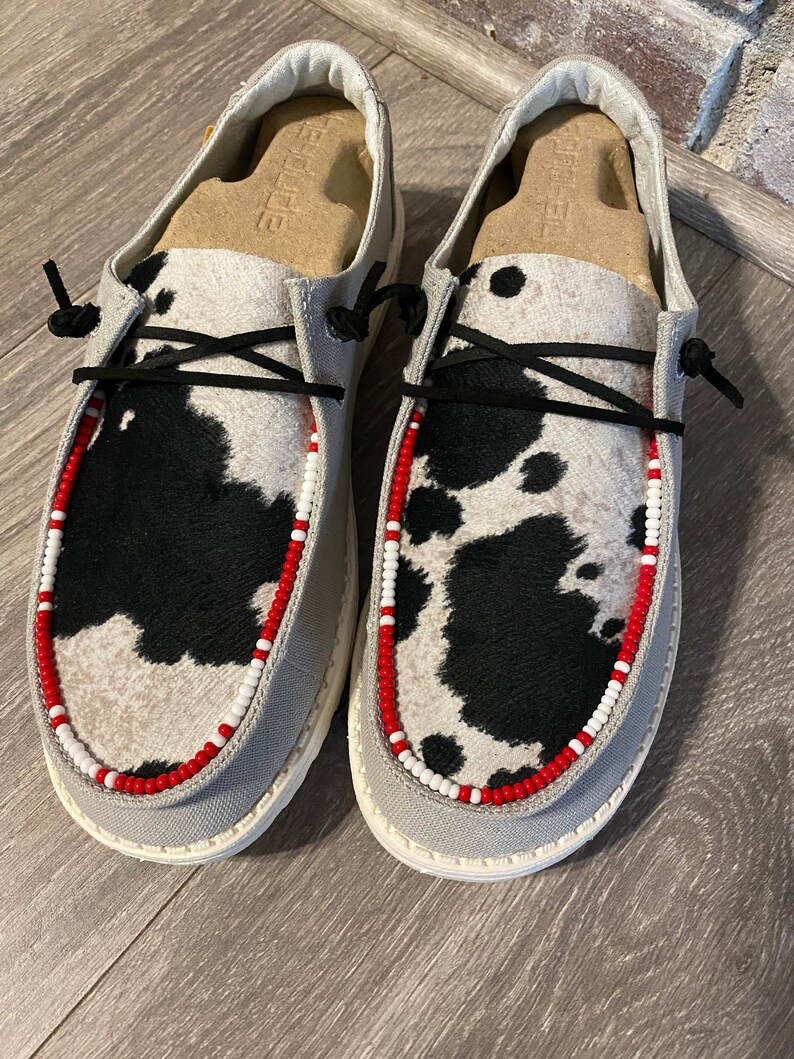 Customized Hey Dudes Cowhide Hey Dudes Cowhide Bead Hey Etsy