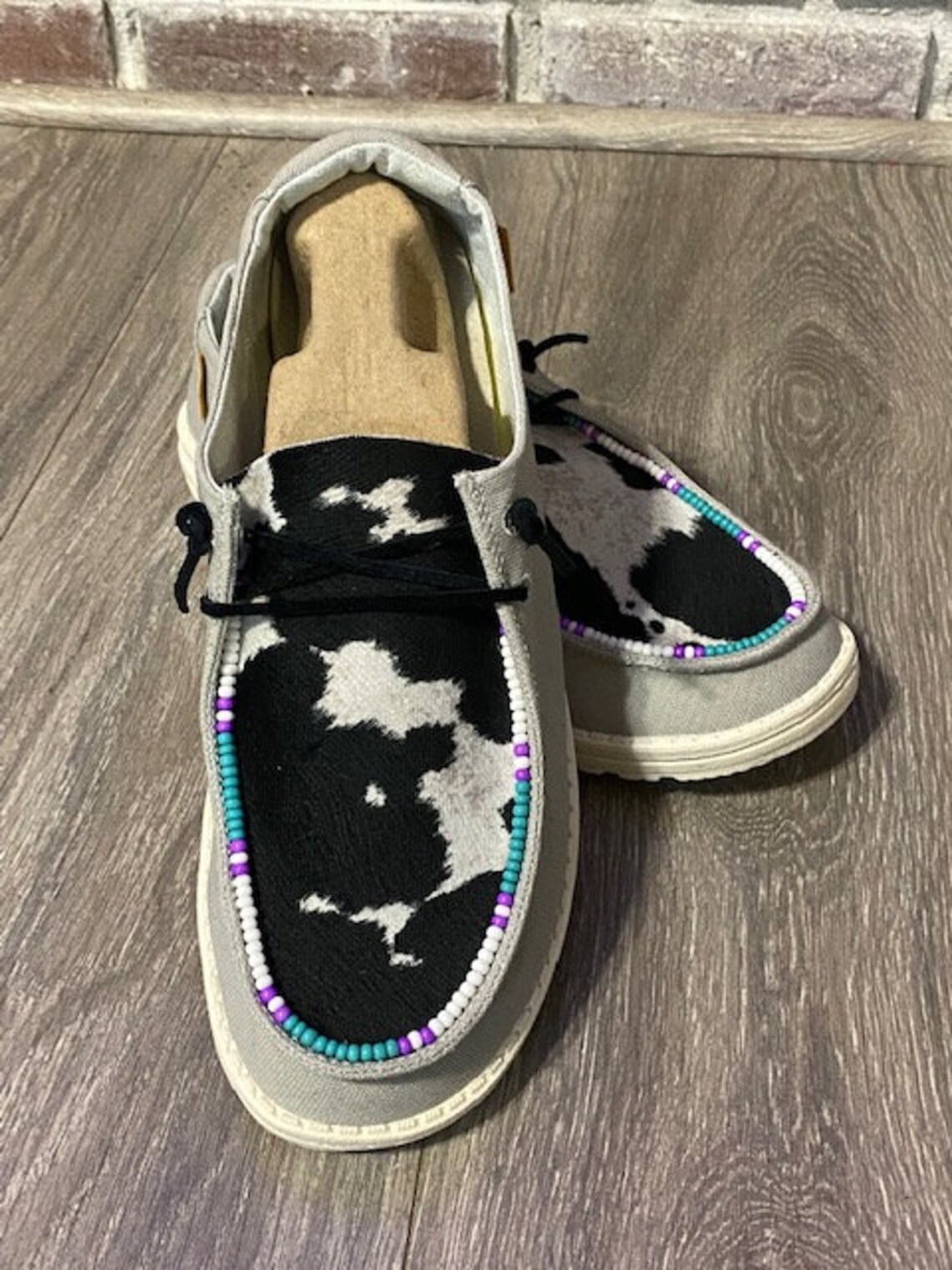 Customized Hey Dudes Cowhide Hey Dudes Cowhide Bead Hey Etsy