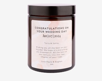 Wedding Day Personalised Candle