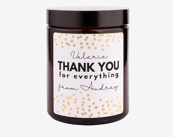 Thank You (gold spots) Personalised Candle