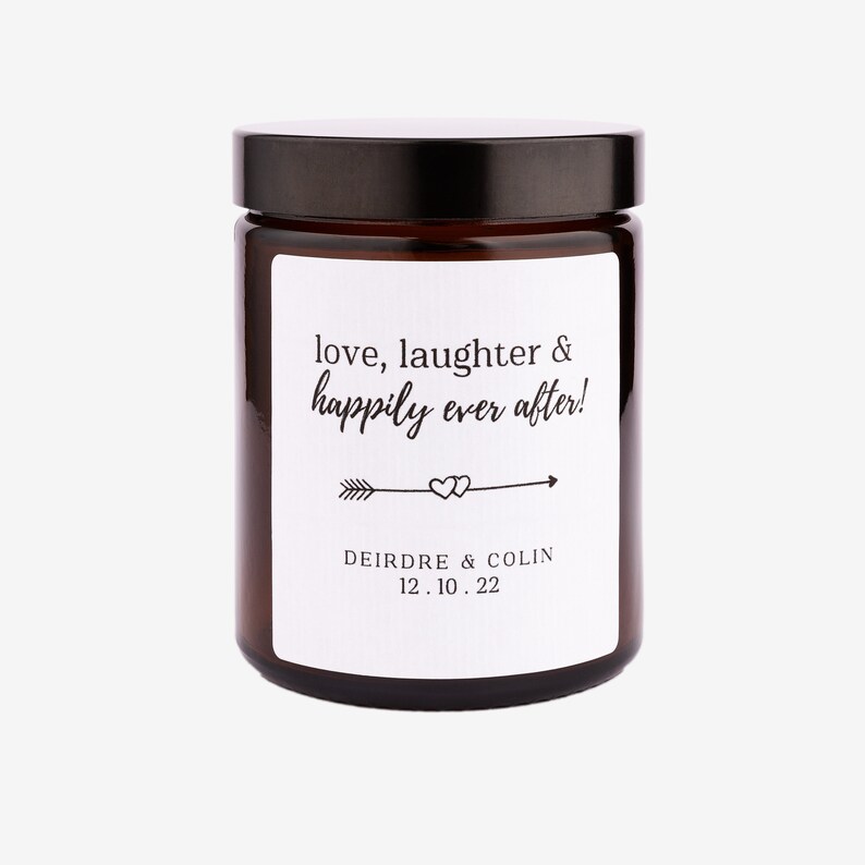 Engagement/Wedding Gift happily ever after Personalised Candle image 1