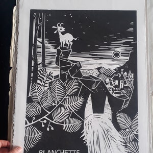 Linocut &quot;Blanchette&quot;