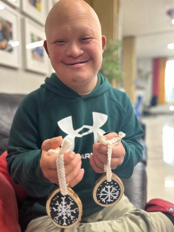 Wooden Christmas Ornaments Set of 4 Etsy Canada