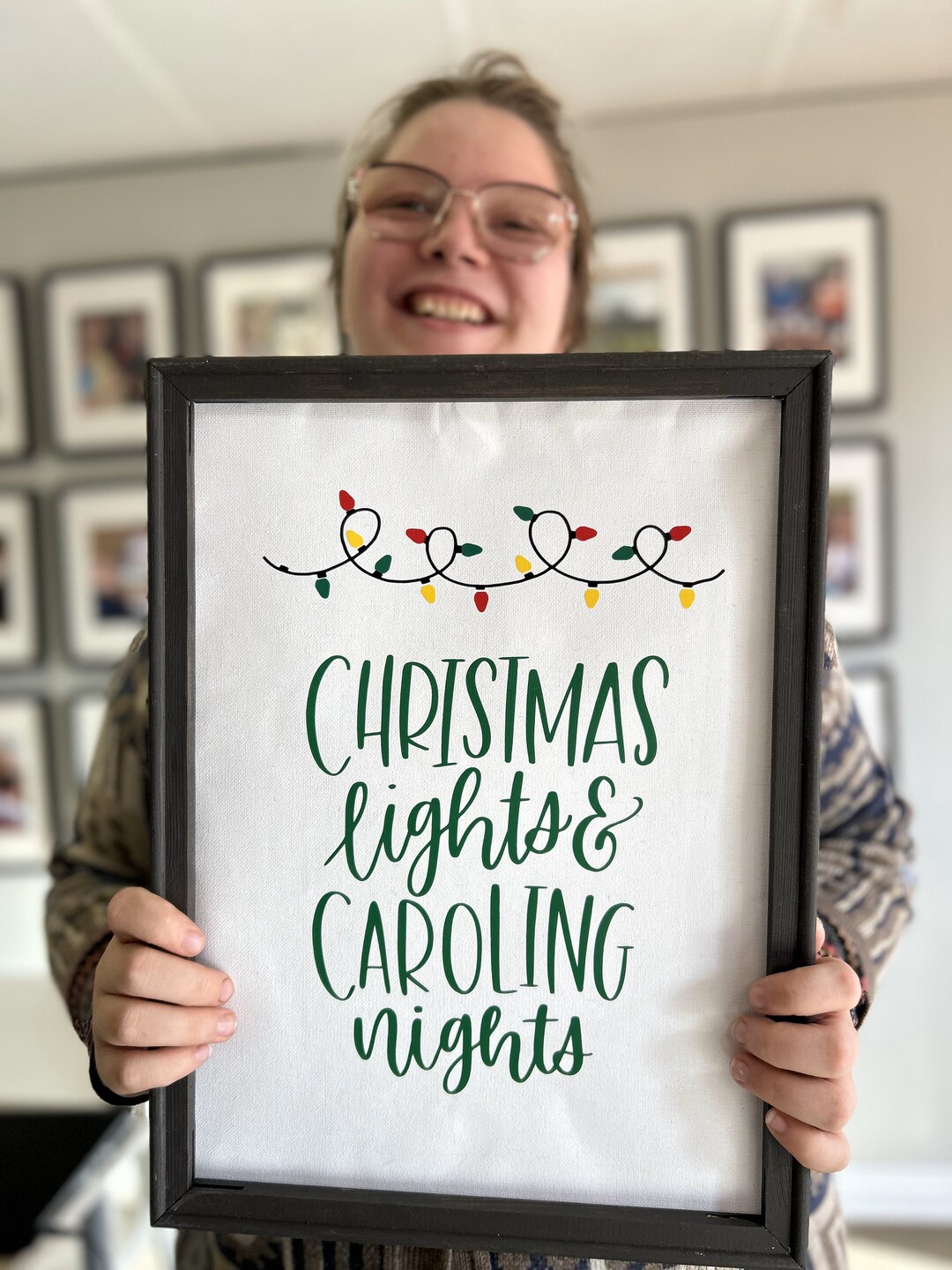 Wood Holiday Framed Sign christmas Lights & Caroling Etsy Canada